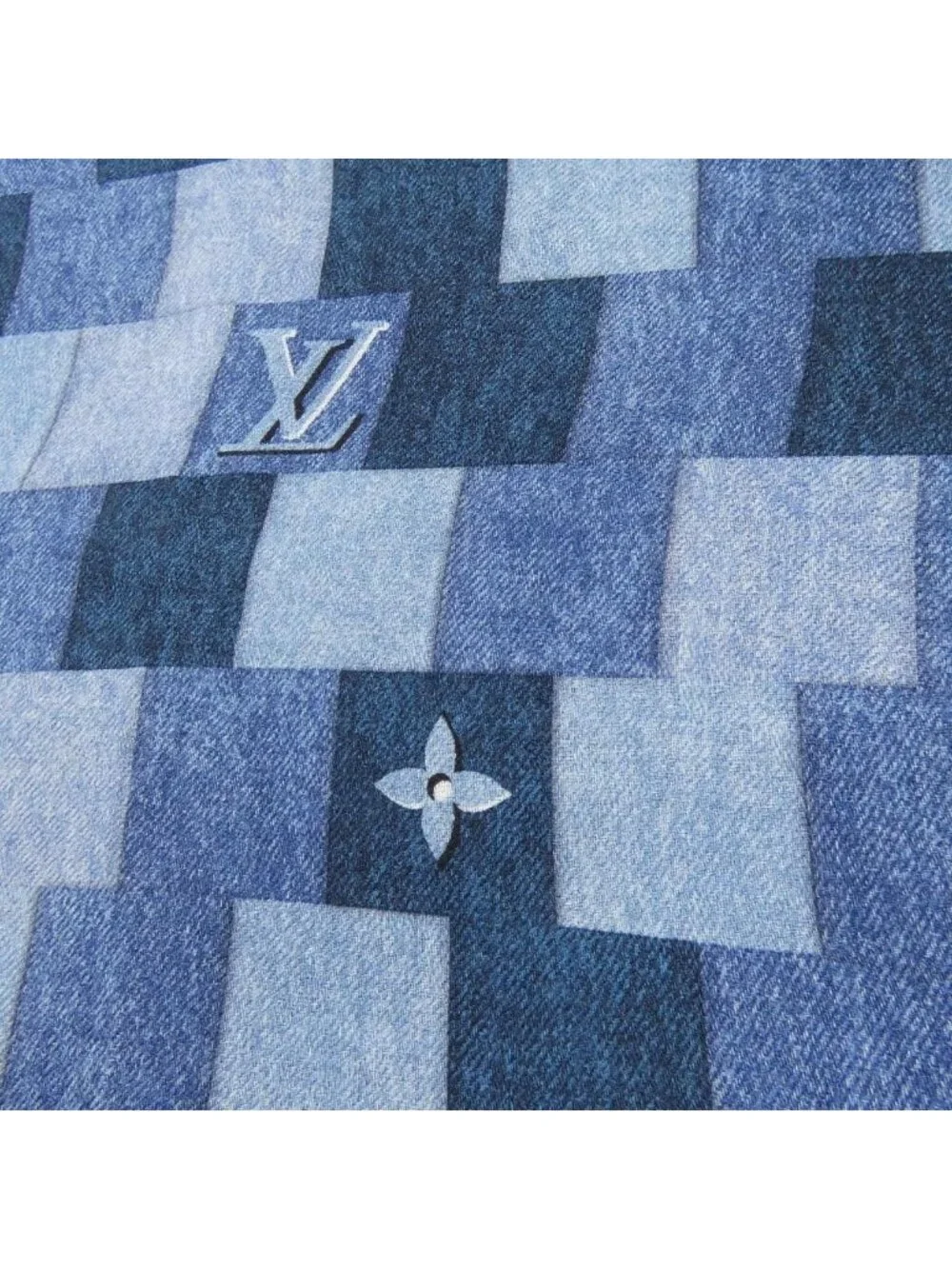 Louis Vuitton Shawl Monogram Denim Check Scarf